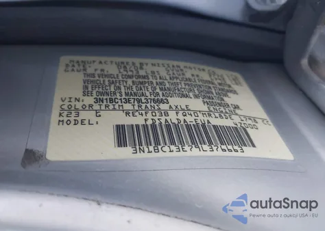 2009 Nissan Versa 1.8S из США, поврежденный, VIN 3N1BC13E79L376663